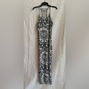 Black and White Geometric Maxi Dress